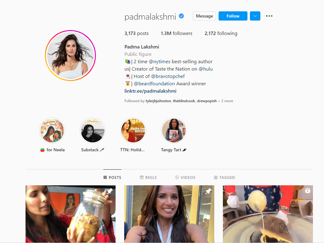 Padma Lakshmi most popular influencer