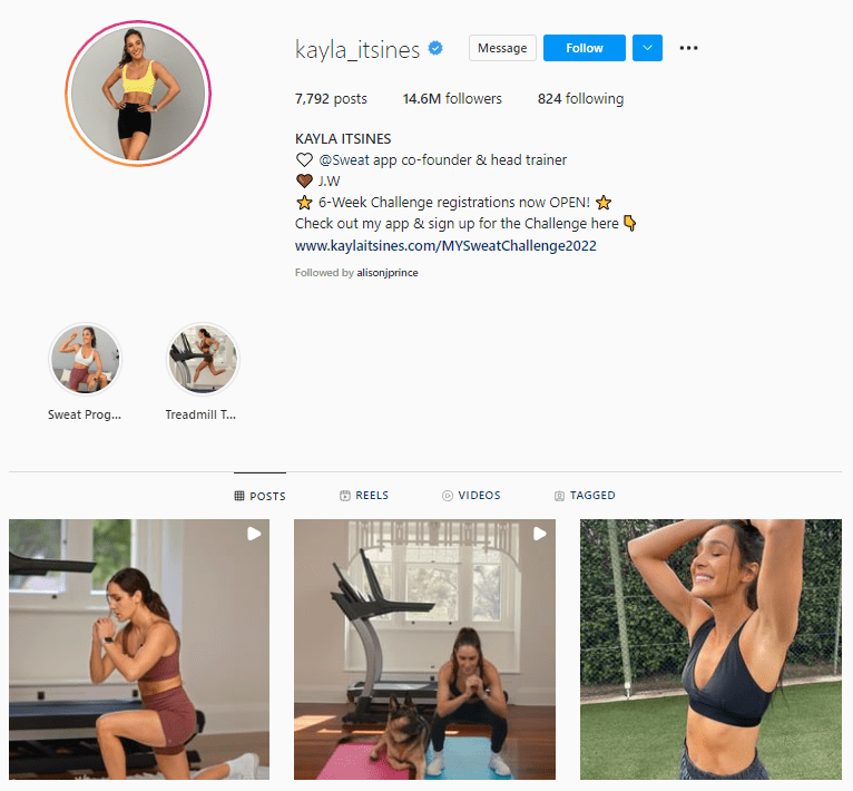 Kayla Itsines fitness popular