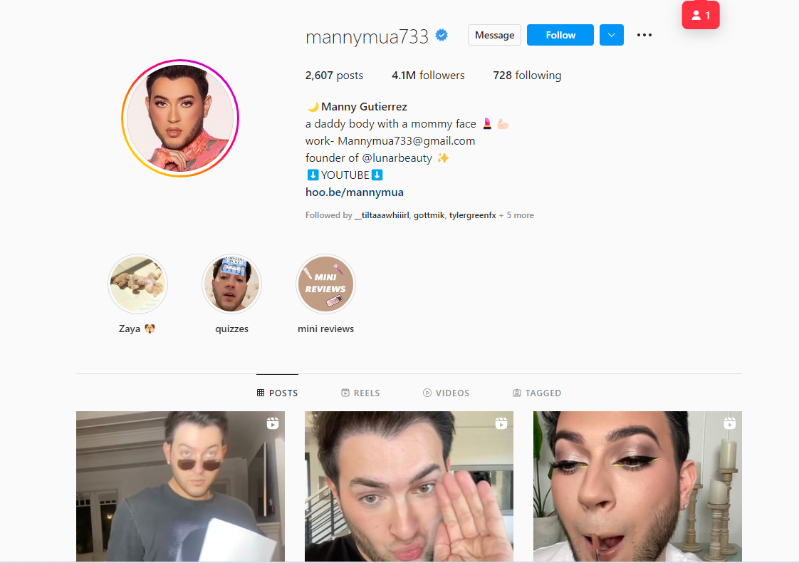 American makeup artist, YouTuber, and beauty blogger