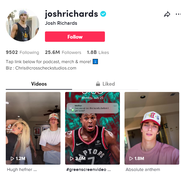 Josh Richards Tiktok Influencer