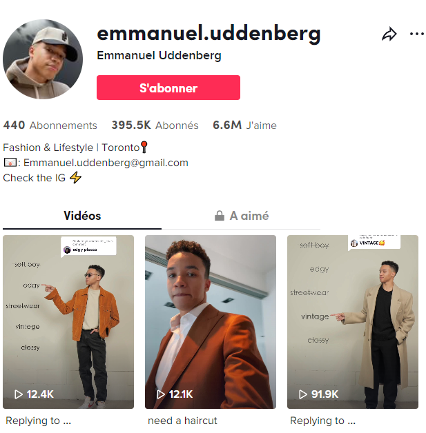 Emanuel fashion & lifestyle Tik-Tok influencer