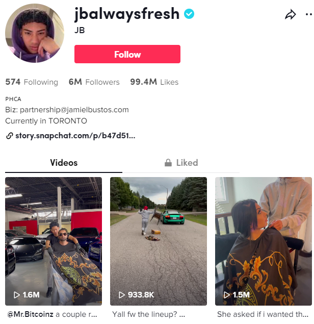 Jb top TikTok influencer lifestyle