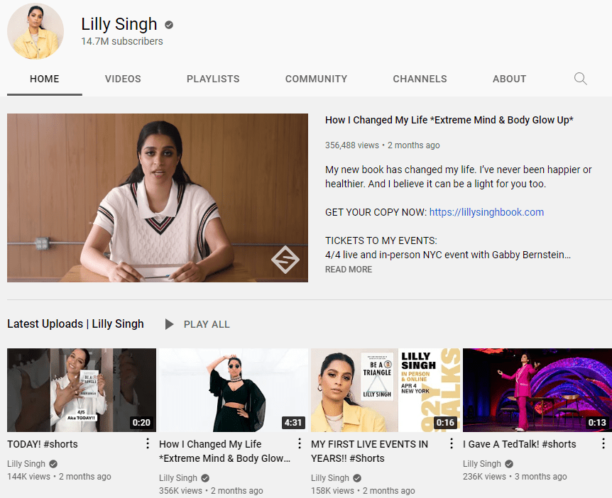 Lilly Singh popular comedian and YouTuber