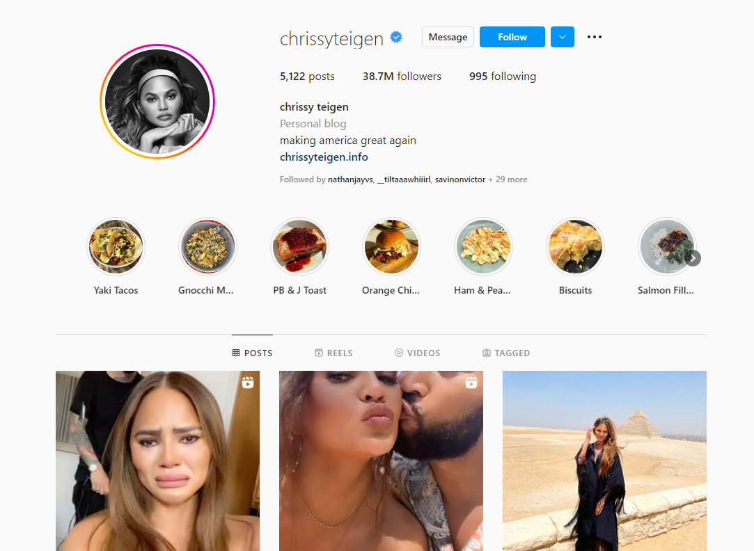 Chrissy Teigen top food influencers