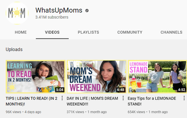 Elle Walker  “What’s Up Moms,” a mommy and parenting channel on YouTube