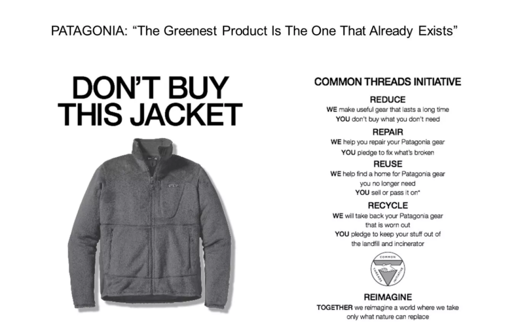 Screenshot of Patagonia's "Don't Buy This Jacket" campaign.