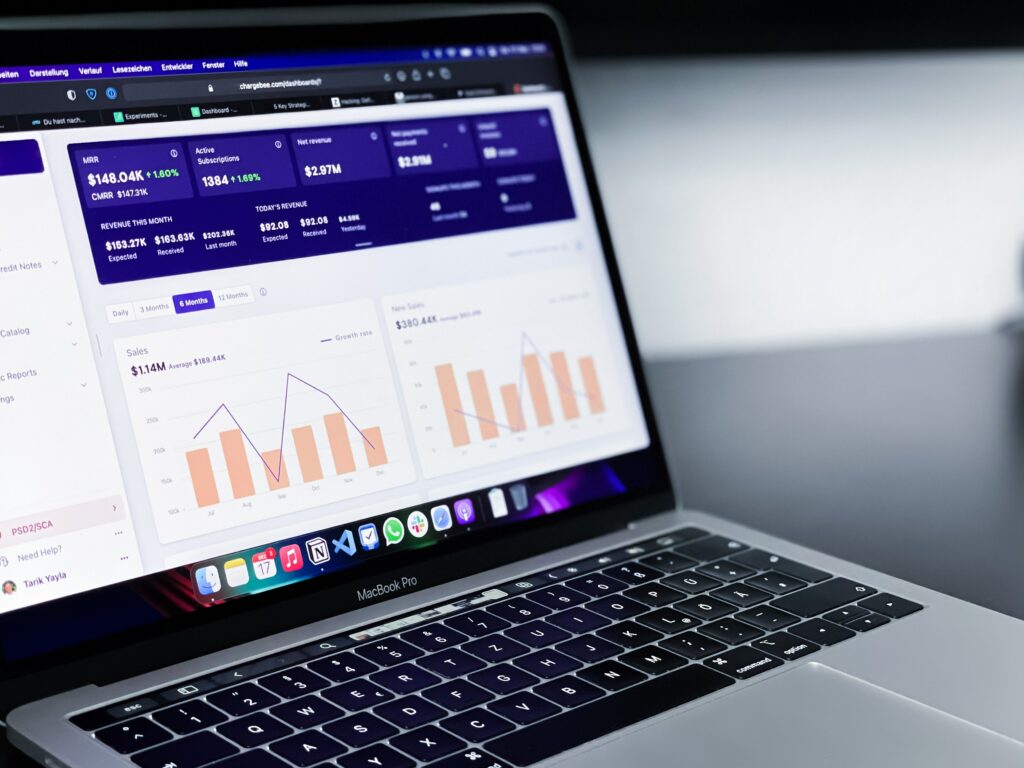 Image of an analytics dashboard on a computer